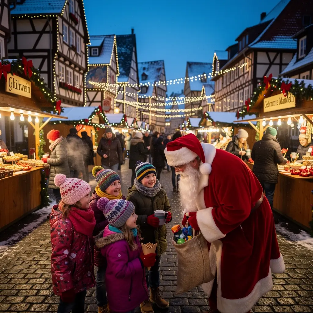 Fachwerkhäuser in der malerischen Altstadt von Quedlinburg, umgeben von historischen Straßen.
